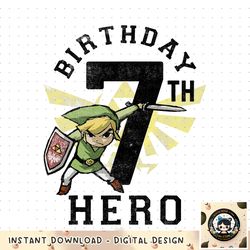 Legend Of Zelda Link 7th Birthday Hero Triforce Logo png, digital download, instant