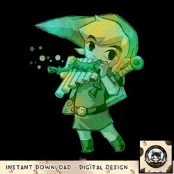 Nintendo Legend Of Zelda Link Playing Music Portrait png, digital download, instant