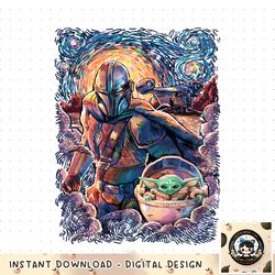 Star Wars The Mandalorian _ The Child Starry Night Style Long Sleeve png, digital download, instant