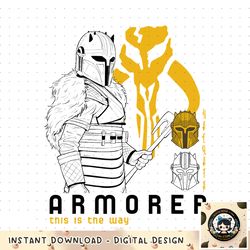 Star Wars The Mandalorian Armorer Line Art png, digital download, instant