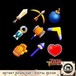 The Legend Of Zelda Triforce Heroes Items png, digital download, instant