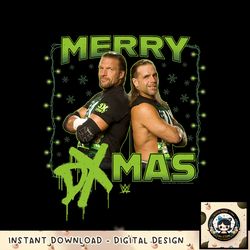 WWE Christmas Shawn Michaels Merry DX-Mas Paint Drip png, digital download, instant