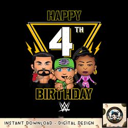 WWE Happy 4th Birthday Wrestler Emojis png, digital download, instant