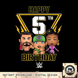 WWE Happy 5th Birthday Wrestler Emojis png, digital download, instant