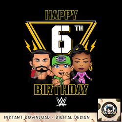 WWE Happy 6th Birthday Wrestler Emojis png, digital download, instant