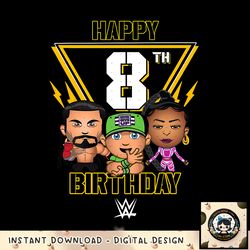 WWE Happy 8th Birthday Wrestler Emojis png, digital download, instant