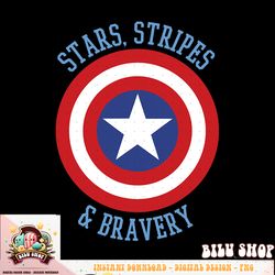Marvel Captain America Stars Stripes Bravery Circle Shield T-Shirt