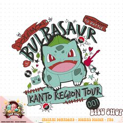 Pokemon  Bulbasaur 001 Kanto Region Tour Music Poster T-Shirt