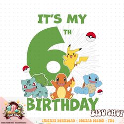 Pokemon  It_s My 6th Birthday Kanto Starters Celebration T-Shirt