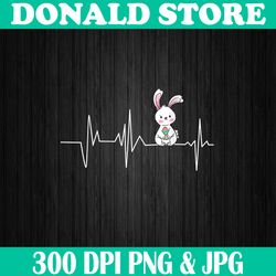 Easter Day Bunny Rabbit Heartbeat Easter Egg Cute Easter Day Png, Happy Easter Day Sublimation Design