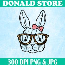 Rabbit Bunny Wearing Leopard Glasses Cute Easter Easter Day Png, Happy Easter Day Sublimation Design