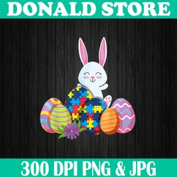 Autism Awareness Puzzle Easter Day Png, Happy Easter Day Sublimation Design Easter Bunny Eggs
