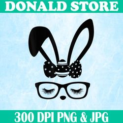 Bunny Face With Sunglasses Easter Day Easter Day Png, Happy Easter Day Sublimation Design