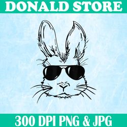 Bunny Face With Sunglasses Easter Day Png, Happy Easter Day Sublimation Design