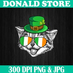 Cute Cat Irish Flag Png, St Patrick's Day Ireland Png, Digital File, PNG High Quality, Sublimation, Instant Download