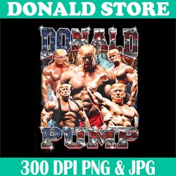 Retro Donald Pump Png, Gym Collage Png, Photo Meme Png, Funny Trump Png, PNG High Quality, PNG, Digital Download