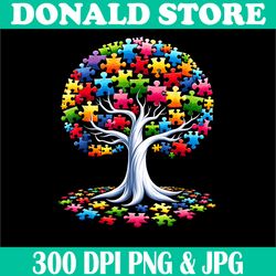 Tree Puzzle Autism Png, Awareness Month Png, Funny ASD Support png, PNG High Quality, PNG, Digital Download