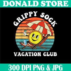 Grippy Sock Vacation Club Png, Funny Vacation Club Png, Digital File, PNG High Quality, Sublimation, Instant Download
