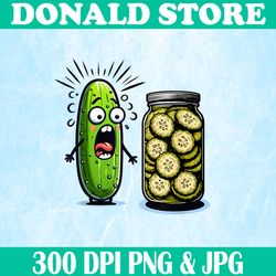 Funny Pickle Surprise A Cucumber Png, A Jar Of Sliced Pickles Png, Digital File, PNG High Quality, Sublimation