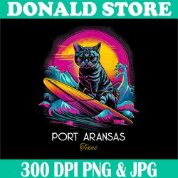 Port Aransas Texas Png, Vintage Cat Png, Digital File, PNG High Quality, Sublimation, Instant Download