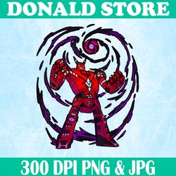 Anime Style Awesome Cool Png, Powerful Dark Energy Robot Mecha Png, Digital File, PNG High Quality, Sublimation