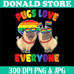 LGBT Flag Glasses Png, Support Help Love Proud Png, Pugs Love Everyone Png, Digital File, PNG High Quality, Sublimation