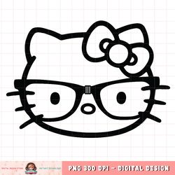 Hello Kitty Black and White Nerd Glasses Short Sleeve PNG Download copy