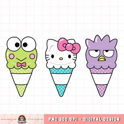 Hello Sanrio Keroppi Hello Kitty Badtz-Maru Ice Cream Cone png, digital download, instant