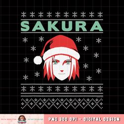 Naruto Shippuden Sakura Christmas Pattern png, digital download, instant