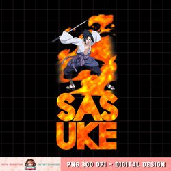 Naruto Shippuden Sasuke Stacked Flame Type png, digital download, instant