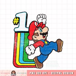 Super Mario Number One Rainbow Run Mario Arm Up png, digital download, instant