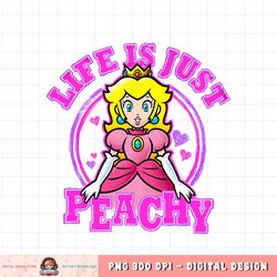 Super Mario Peach Life Is Just Peachy Hearts Logo png, digital download, instant
