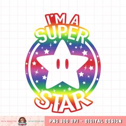 Super Mario Pride I_m A Super Star Rainbow Gradient png, digital download, instant