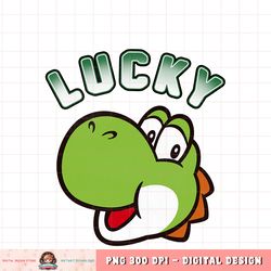 Super Mario St. Patty_s Lucky Yoshi Head Shot Graphic Tee png, digital download, instant