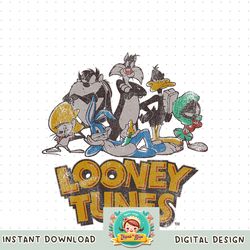 Looney Tunes Group Shot Distressed Darkened Logo png, digital download, instant
