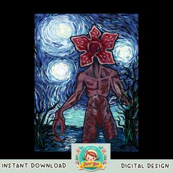 Netflix Stranger Things Demogorgon Starry Night Style Poster png, digital download, instant