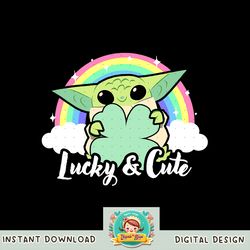 Star Wars St. Patrick_s Day Grogu Rainbow Lucky _ Cute png, digital download, instant