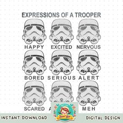 Star Wars Stormtrooper Facial Expressions Graphic png, digital download, instant png, digital download, instant