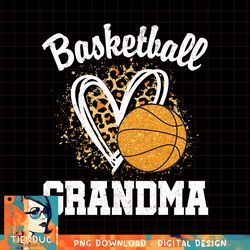 Basketball Grandma Leopard Heart, png, sublimation copy