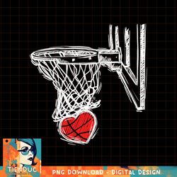 Basketball Valentines Day Love Heart Hoops Romance College, png, sublimation copy