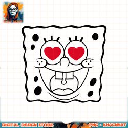 SpongeBob SquarePants Heart Eyes Line Art png, digital download, instant