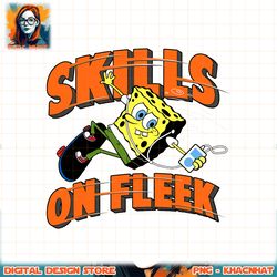 Spongebob SquarePants Skateboarding Skills On Fleek png, digital download, instant
