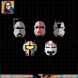 Star Wars The Bad Batch Clone Force 99 Helmets png, digital download, instant