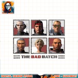 Star Wars The Bad Batch Clone Force 99 Line Up png, digital download, instant