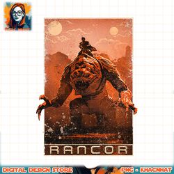 Star Wars The Book Of Boba Fett Riding The Rancor Poster png, digital download, instant