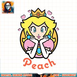 Super Mario Princess Peach Circle Portrait Logo png, digital download, instant
