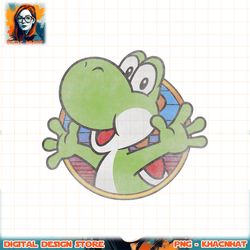 Super Mario Yoshi Color Fade Circle Logo png, digital download, instant