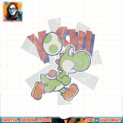 Super Mario Yoshi Distressed Logo Portrait png, digital download, instant