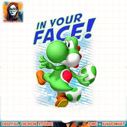 Super Mario Yoshi In Your Face Egg Throw Portrait png, digital download, instant