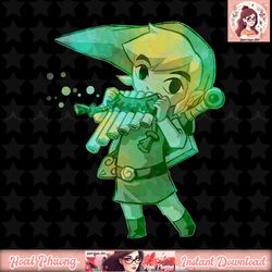 Nintendo Legend Of Zelda Link Playing Music Portrait png, digital download, instant